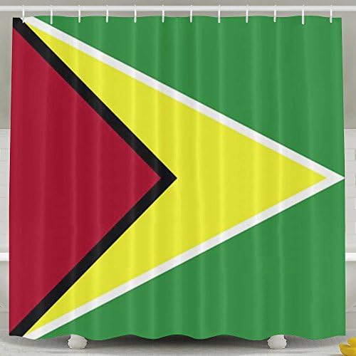 Guyana Flag Antibacterial Odorless Waterproof Shower Curtain