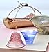 Toyo Sasaki Glass G635-T72 Cold Sake Glass, Pair, Congratulations Cup, Mt. Fuji Cold Sake Cup, Made in Japan, Blue & Red, 1.2 fl oz (35 ml), Pack of 2