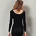 Liang Rou Women's Scoop Neck Long Sleeve Ultrathin Modal Thermal Underwear Shirt/Top Black Medium
