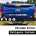 Tailgate Insert Letters for Ford F150 2018 2019 2020 - 3M Adhesive & 3D Raised Tailgate Decal Letters - Chrome Silver