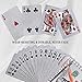 Joyoldelf Waterproof Playing Cards, Silve Foil Poker with Dollar Pattern in Gift Box for Magic, Game and Party