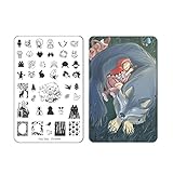 CICI&SISI Nail Art Stamping Plates Kit Stamp Plate Manicure DIY Template 2 Pieces-Fairy tales