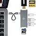 Stouch USB C HDMI HUB Adapter for MacBook Pro 2015/2016, 7 in 1 USB 3.1 USB-C to type C Charge Port ,HDMI Output, SD + MicroSD Card Reader and 2-Ports USB 3.0 Space Gray