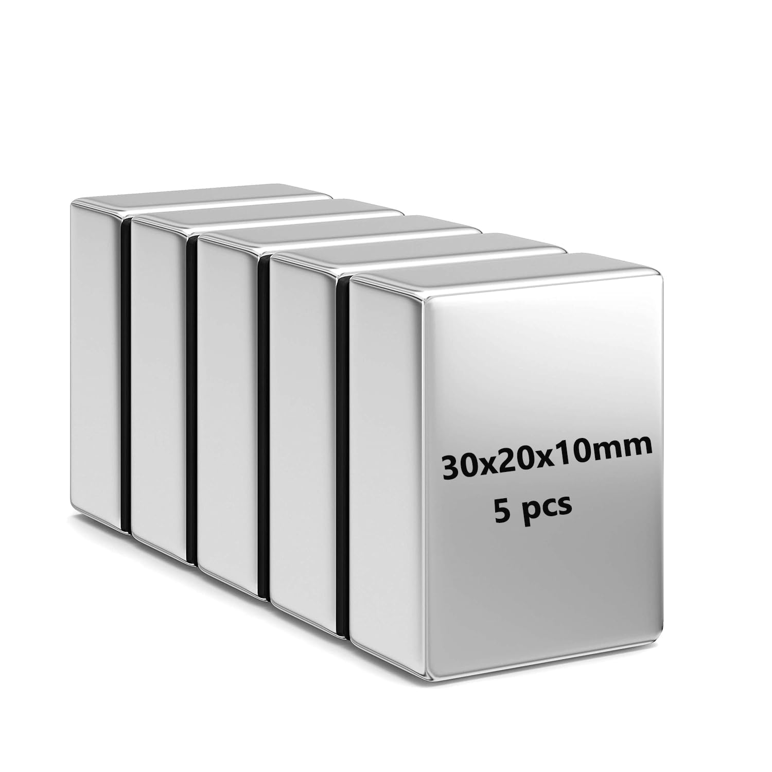 Realth Magnets Magnets Rectangular Neodymium Magnet 30mm*20mm*10mm 5 Pack for Fridge Shower Door Warehouse Work or Office Science Project Craft(MC728)