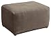 SureFit Stretch Pique Ottoman Slipcovers, One Piece Ottoman Covers with Elastic Bottom For A Snug Fit, Machine Washable Ottoman covers, Taupe