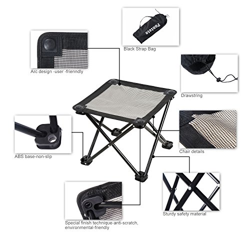 Pantete Folding Chairs Outdoor, Camping Stool Anti-UV & Anti-Freeze & Waterproof Ultralight Camping Chair Collapsible with Carrier Strap Bag, 12.6â€™â€™x12.6â€™â€™x11â€™â€™ (Textilene)