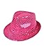 Colorful Sequined Fedora Hat (Pink)