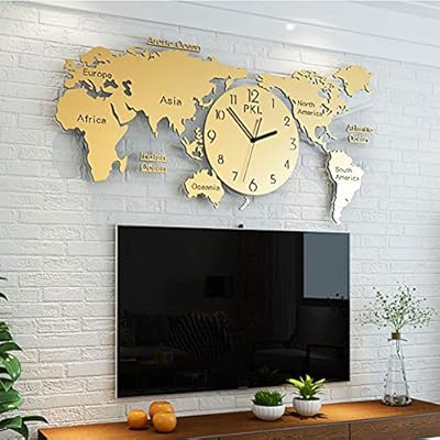 Nordic Decoration World Map Clock Wall Clock Living Room Modern