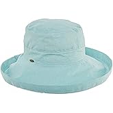 Scala womens Cotton Big Brim Hat With Inner Drawstring & Upf 50+ Rating
