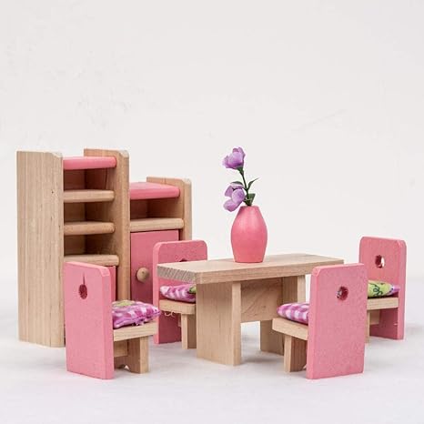 Amazon Com Gugio Doll Furniture Pink Wooden Table And