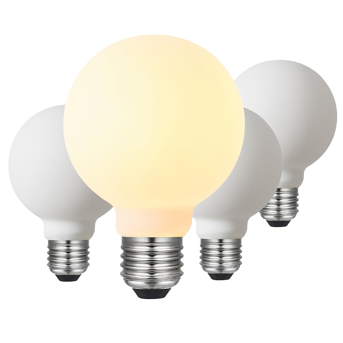 Photo 1 of LED Light Bulb G25/G80 Dimmable Flick-Free Matt Porcelain White 120V 6W 2700K CRI95 High Color Accuracy Light Globe, 550LM, 55W Equivalent Edison Bulb 4-Pack