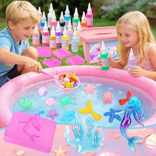 Mermaid Magic Water Elf, DIY 3D Magic Water Gel Toy, 20 Magic Gel and 16 Shapes, Magic Water Elf for Children 4 5 6+, Birthday, Christmas, Easter, Gift for Boys Girls