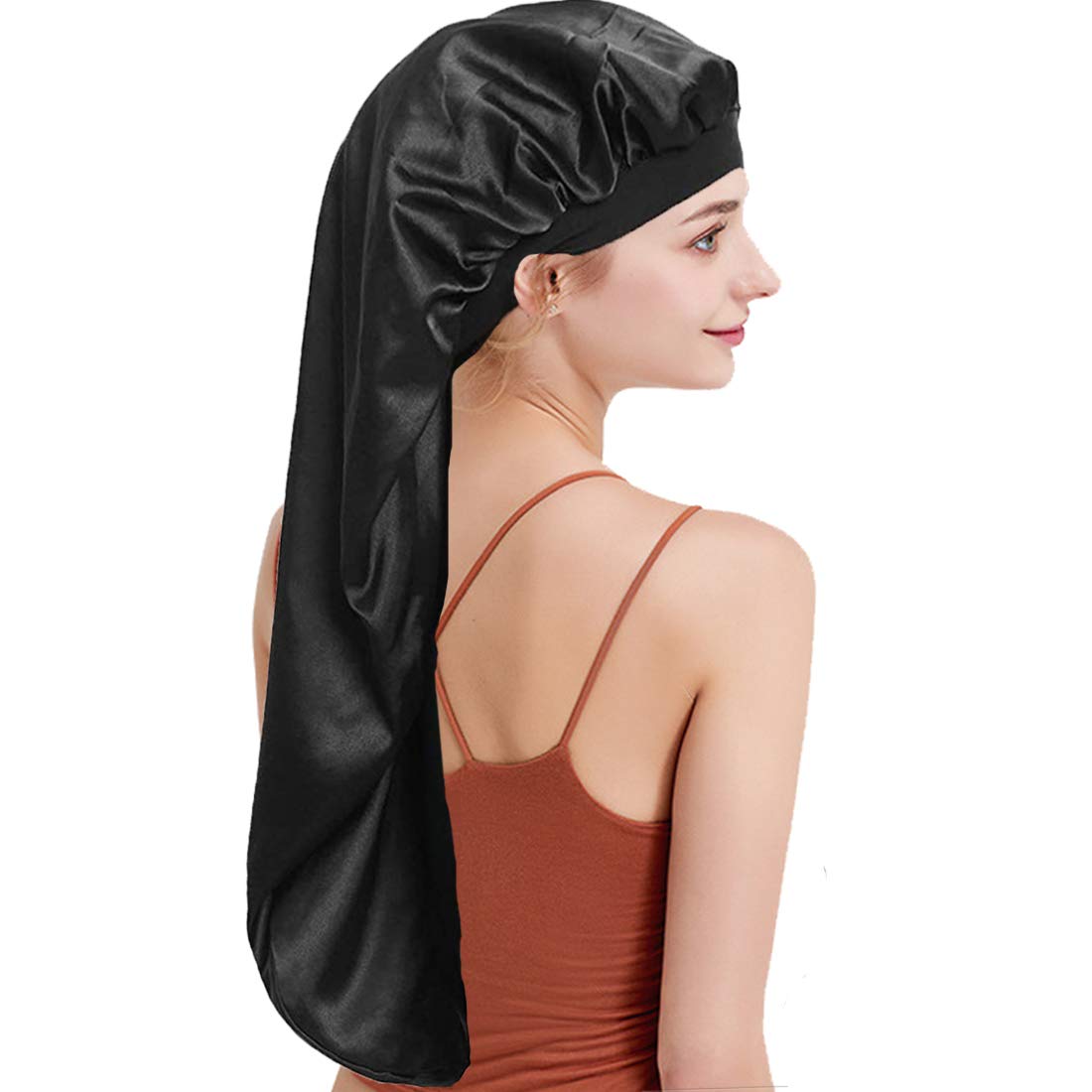 Simoda Satin Bonnet Long Sleeping Cap for Long Hair,Braids,Dreadlocks Curly Hair(#5)