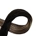 Full Shine Invisible Tape in Hair Extensions Human Hair Color 1B off Black Fading to 6 and 27 Honey Blonde Seamless Remy Hair Extensions 14 Inch Tape in Extensions Human Hair for Wedding 20PCS 50g