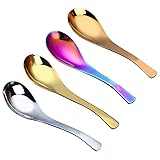 efoot Soup Spoon,4PCS Rainbow Spoon, Stainless