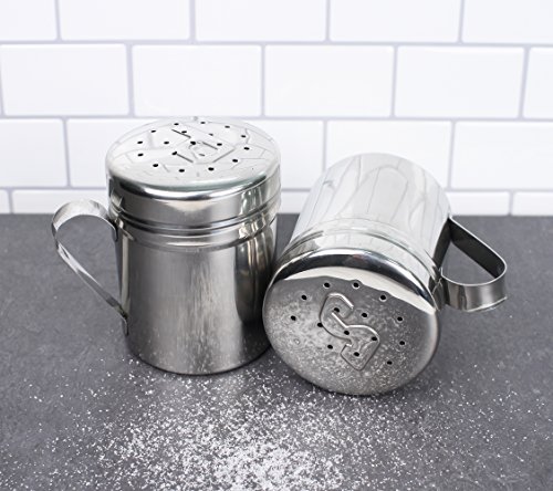 RSVP Endurance 18/8 Stainless Steel Stove Top Salt and Pepper Shakers, 10 ounce (.3L) - //coolthings.us