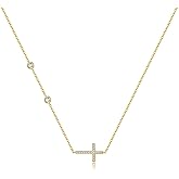Lunatik Dainty Cross Necklace for Women – 925 Sterling Silver or Gold Plated Crucifix Pendant, Small Minimalist Christian Necklace, Faith Jewelry Gift for Her