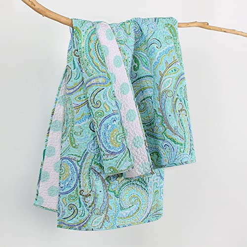 Levtex Home Spruce Teal Throw Paisley Teals, Greens and Blues