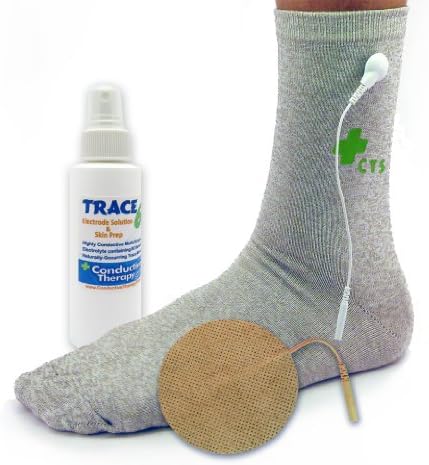 Premium Conductive Electrode Single Sock Package for use with Best-Selling TENS, eStim, Pulse Massager, Earthing and Electrotherapy Devices Sold on Amazon (1 Sock - Conductive Silver Thread)