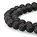 jennysun2010 Natural Volcanic Lava Gemstone 8mm Smooth Round Loose 50pcs Beads 1 Strand for Bracelet Necklace Earrings Jewelry Making Crafts Design Healing