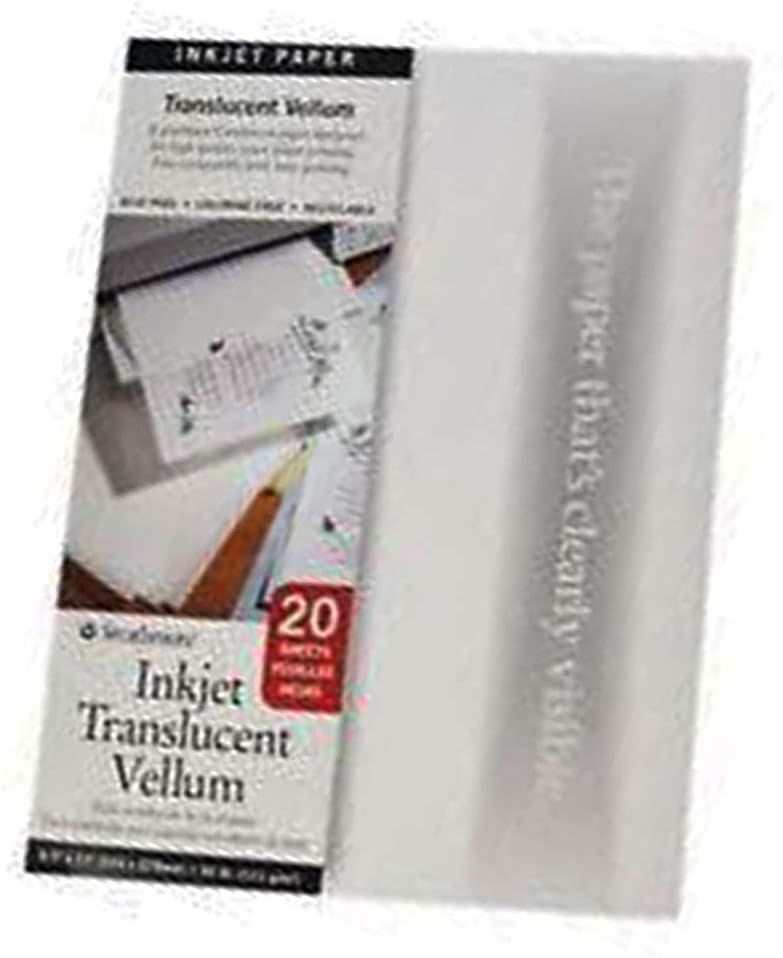 Strathmore 59-803 Printable Vellum 20Sheet Translucent, 8.5"x11", Multicolor, 20 Sheets