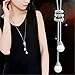 Wensltd Clearance! Women's Luxury Crystal Pearls Pendant Necklace Sweater Chains (Silver)