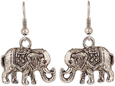 Cute Elephant Non-precious Metal Alloy Ear Cuff Earring for Women, Silver