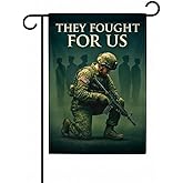 FLAGMEUP8386 Army Veteran Christmas Garden Flag 12x18 In Doublesided, Fallen Heroes Design, Military Outdoor Home Decor for Veterans Day, Patriot Day, Festive Holiday Tribute