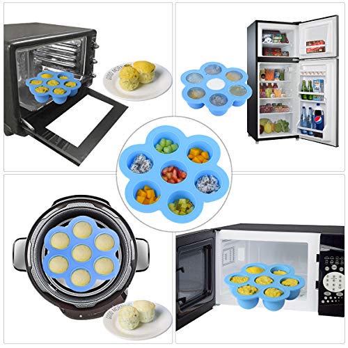 Hhyn Silicone Egg Bites Molds for Instant Pot Accessories, Reusable Baby Food Storage Container and Freezer Tray with Lid Sous Vide Egg Poacher Fits for 5, 6, 8 qt Pressure Cooker BPA Free - Thumbnail 6