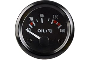 ESUPPORT Universal Car 2" 52mm Pointer Oil Temp Temperautre Gauge Meter Celsius White LED Light Indicator Display Electrical