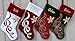 Personalized Christmas Stockings Velvet Red Body/White Cuff Ribbon