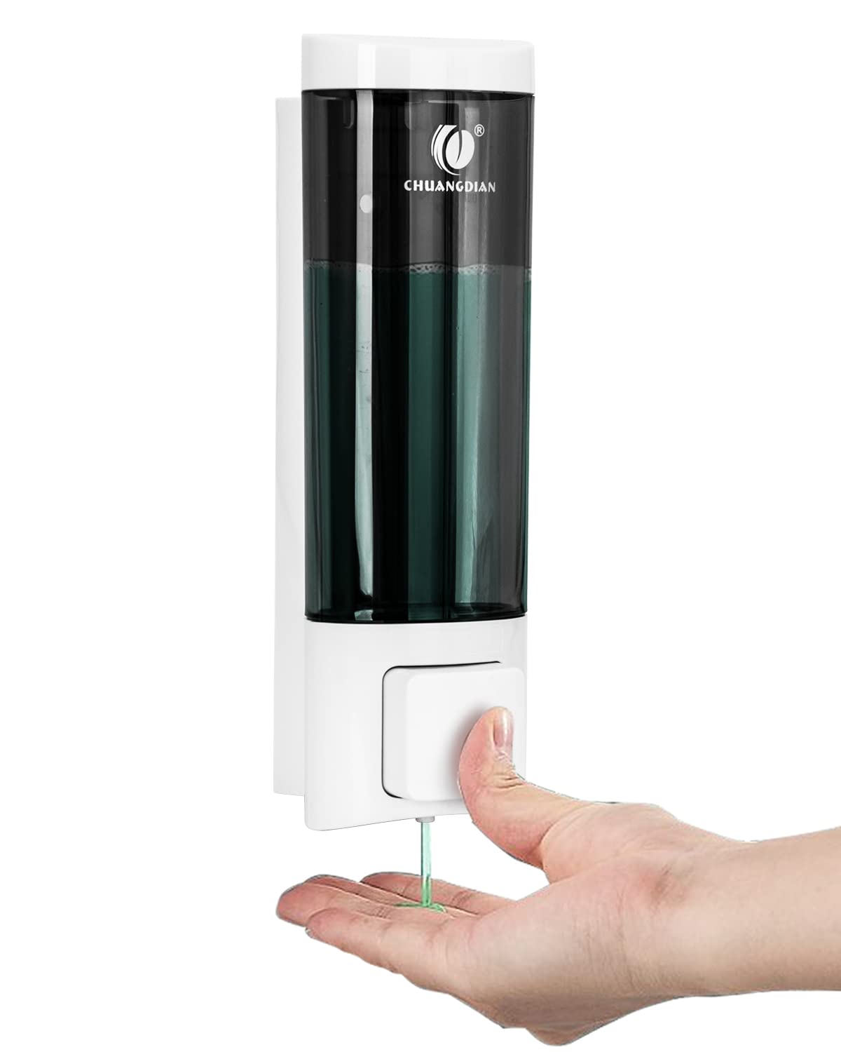 Single 200ML Soap Dispenser Bathroom Wall Mounted Shower Gel Shampoo and Conditioner Dispenser Kitchen Dish Detergent Container Hand Body Wash Liquid Soap Dispenser for Home Hotel Restaurant — image 1