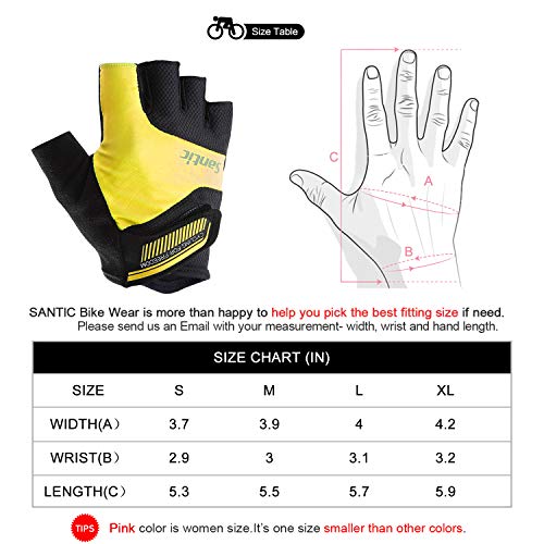 image for SANTIC Classic Fingerless Cycling Gloves with Shock-absorbing Foam Pad