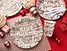 144 Piece Merry Christmas Party Plates, Napkins, Cups, Cutlery, Wood Plank Design Dinnerware (Serves 24)