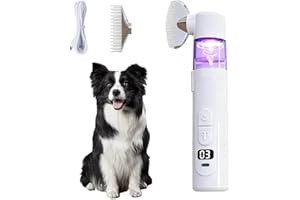 2-in-1 Electric Pet Grooming Brush & Flea Comb, Rechargeable Detangling Brush for Dogs & Cats with 0.5mm Fine Teeth, Removes 