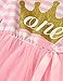 NNJXD Girl Shinny Stripe Baby Girl Long Sleeve Printed Tutu Dress Gold&Light Pink 10-12 Months