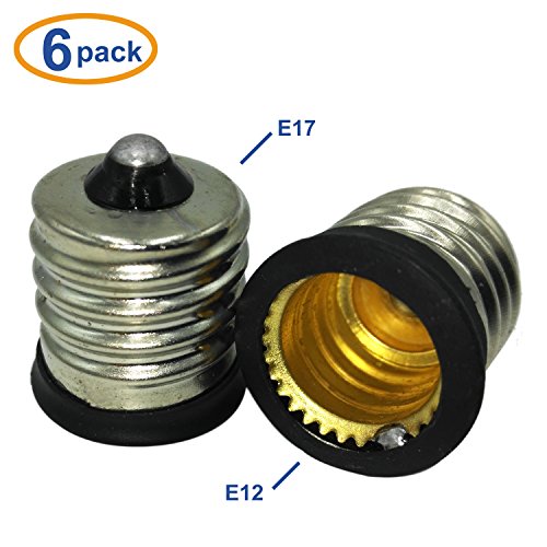 COReap (6 Pack) E17 to E12 Candelabra/Lamp/Light Bulb Adapter Converter Sockets Holder