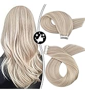 Tape in Hair Extensions, Moresoo Remy Human Hair Tape in Extensions 16inch Glam Seamless Real Hum...