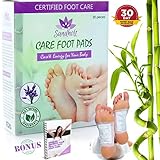 Sandholt Premium Body Cleanse Foot Pads - Stress, Pain and Constipation Relief - Improved Energy - Natural Sleep Aid - Odor Eliminator - Relaxing Feet Health Care - 20 Feet Patches + e-Book