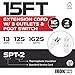 Iron Forge Cable 15 ft 3 Outlet White Extension Cord with Foot Switch - 16/2 SJTW 2 Prong Indoor Extension Cord with Multiple Outlets