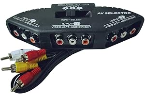 UEYGHEP 3-Way Audio Video AV Switch Box Splitter Switch W/Cable for TV X-Box DVD Player Devices Switch