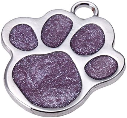 Embiofuels(TM) Personalized Pet Dog Tag Glitter Custom Engraved Feet Card Dogs Cat ID Tags Collar Pendants Pet Dog Products