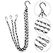 YINUOWEI 23.6 Inch Hanging Flower Basket Galvanized Replacement Chain Flowerpot Iron Sling Chain 3 Point Garden Plant Hanger for Indoor/Outdoor, Set of 4 (Black(23.6In))