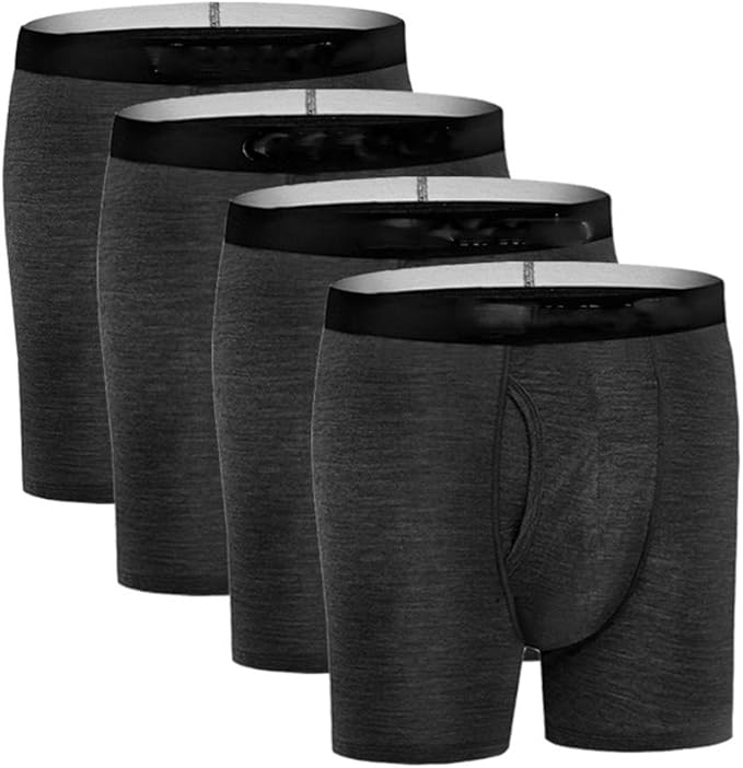 Men Underwear 4Pack Man Boxer Underpants Soft Moisture Wicking Quick