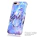 BAISRKE iPhone 8 Plus Case, Light Blue Marble Design Glossy Flexible Soft Silicone Bumper Shockproof Cover for Apple iPhone 8 Plus & iPhone 7 Plus 5.5 inch