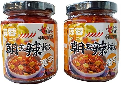 Amazon ２４０gの２本セット 蒜蓉 朝天辣椒 激辛 にんにく入り唐辛子漬け 台湾 老騾子 240g X 2本 老騾子 中華醤 通販