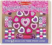 MELISSA & DOUG Shimmering Hearts Wooden Bead Set, 