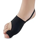 HLOES Bunion Corrector for Women & Men - Big Toe Straightener with Bunion Splint, Comfortable & Breathable for Day/Night Wear, Effective Hallux Valgus Pain Relief (1, Black)