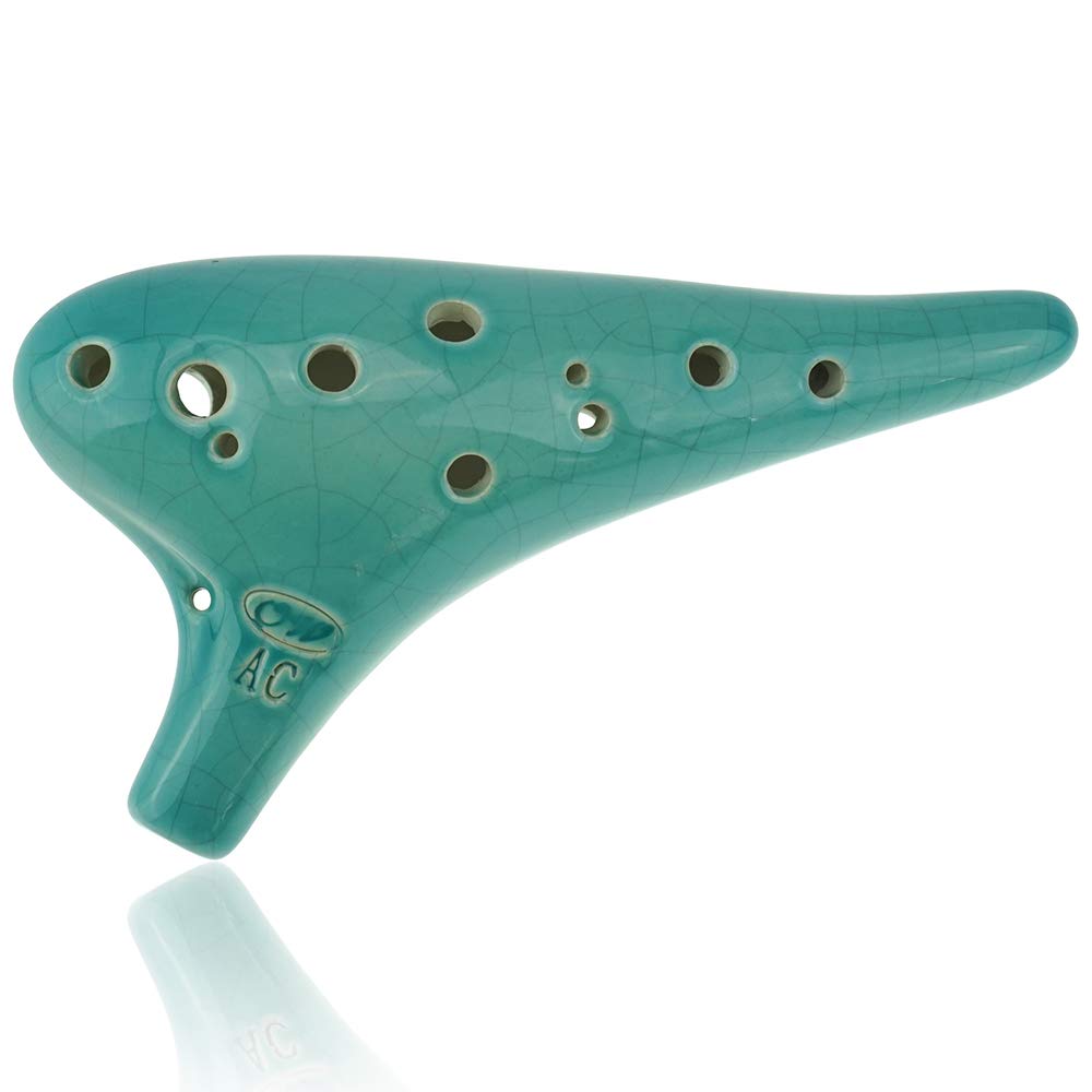 "The Voice of the Earth" 12 Hole Alto C Ocarina,Blue Ice Crack Burning Technology, Unique Design and Well Tuned,High Cost Performance,OcarinaWind® … (Blue)