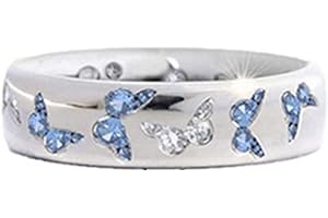 shiYsRL Exquisite Jewelry Ring Love Rings Fashion Women Butterfly Cubic Zirconia Inlaid Finger Ring Wedding Party Jewelry Wedding Band Best Gifts for Love with Valentine's Day